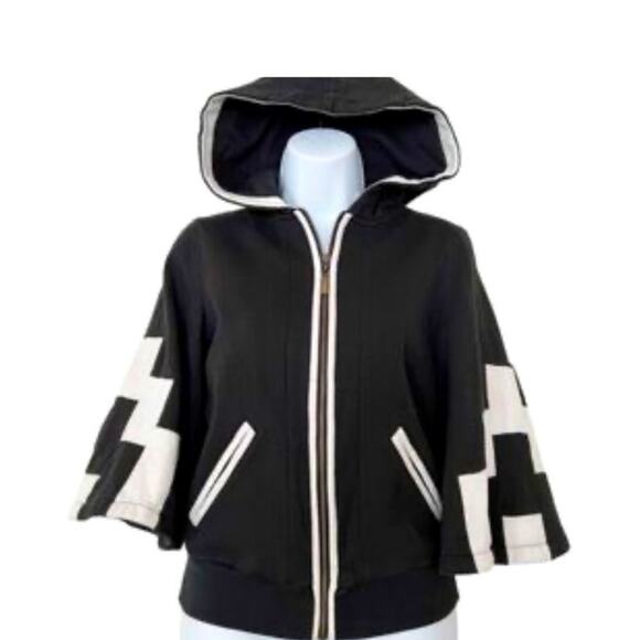L.A.M.B. by Gwen Stefani Women's Black White Zeppelin 08 Hoodie Jacket Medium - Picture 1 of 9